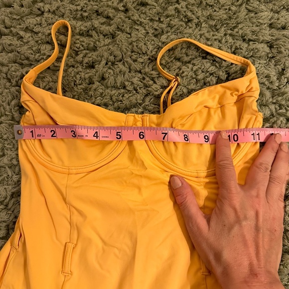 Onia WeWoreWhat Danielle One Piece Bustier Swimsuit in Yellow Size Small - Picture 6 of 9